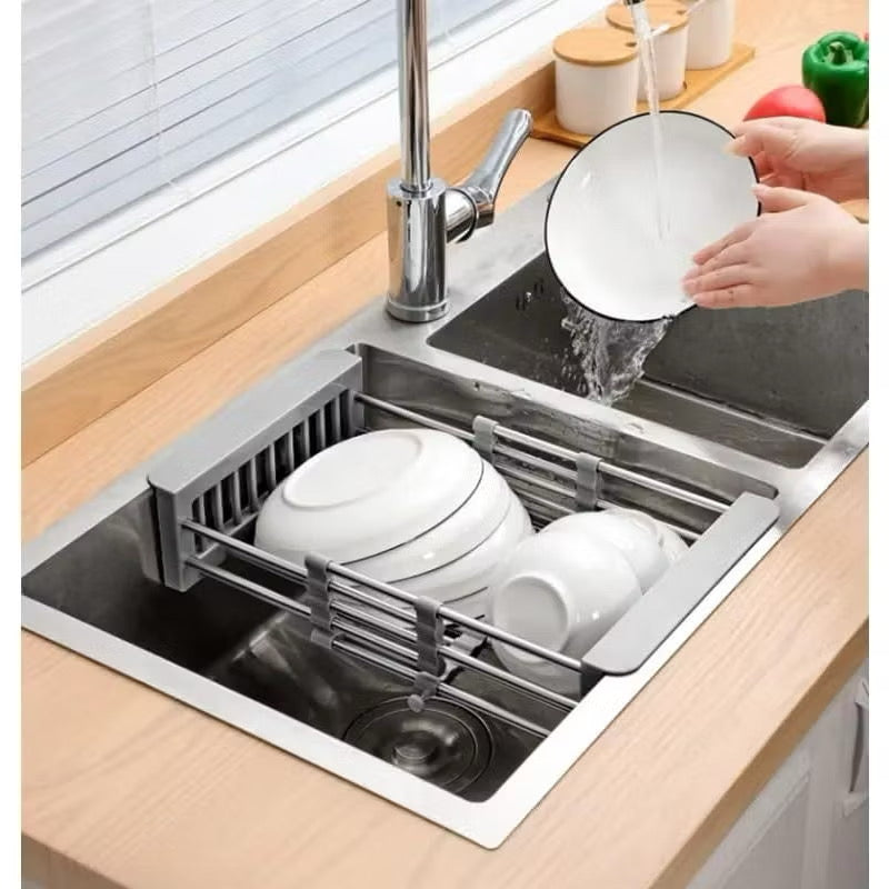 CestoFlex - Escorredor de Pia Ajustável em Inox para Cozinha - Entrega Grátis