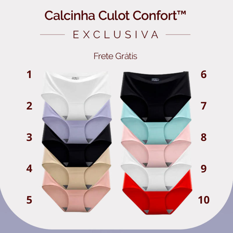 [LEVE 10 PELO VALOR DE 5] Calcinha Culot Confort™ Cos Alta [NA COMPRA DE 5 LEVE MAIS 5 TOTALMENTE GRATIS]